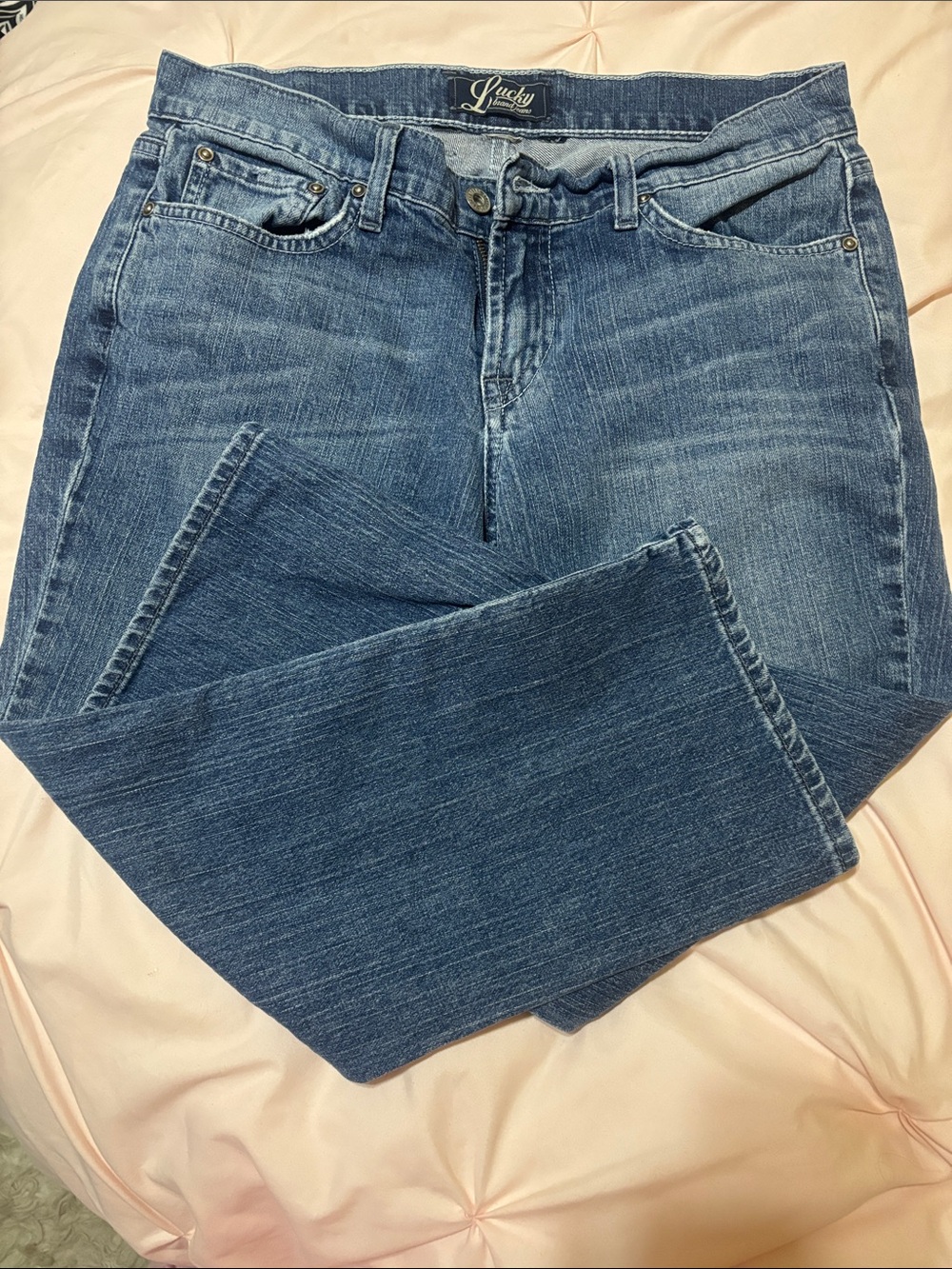 Lucky Brand Medium Wash Blue Straight Capri